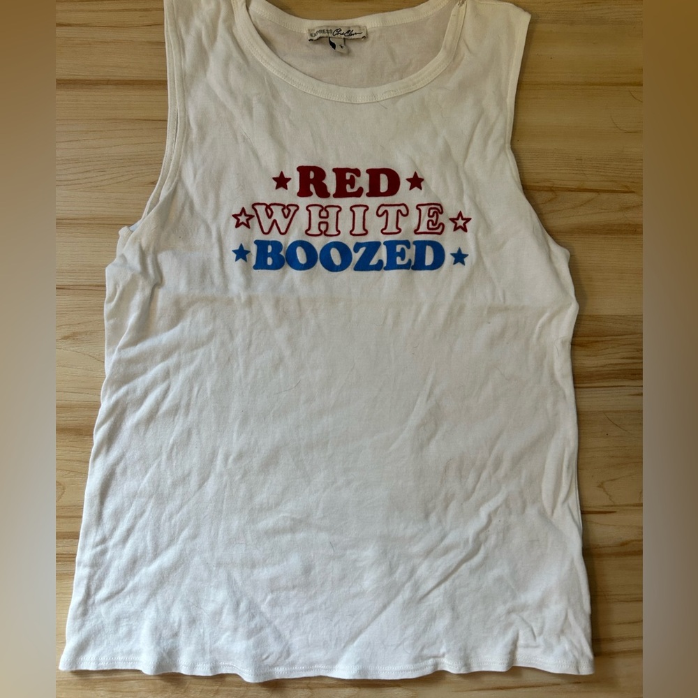 ❤️🤍💙NWOT express red white & boozed tank ❤️🤍💙